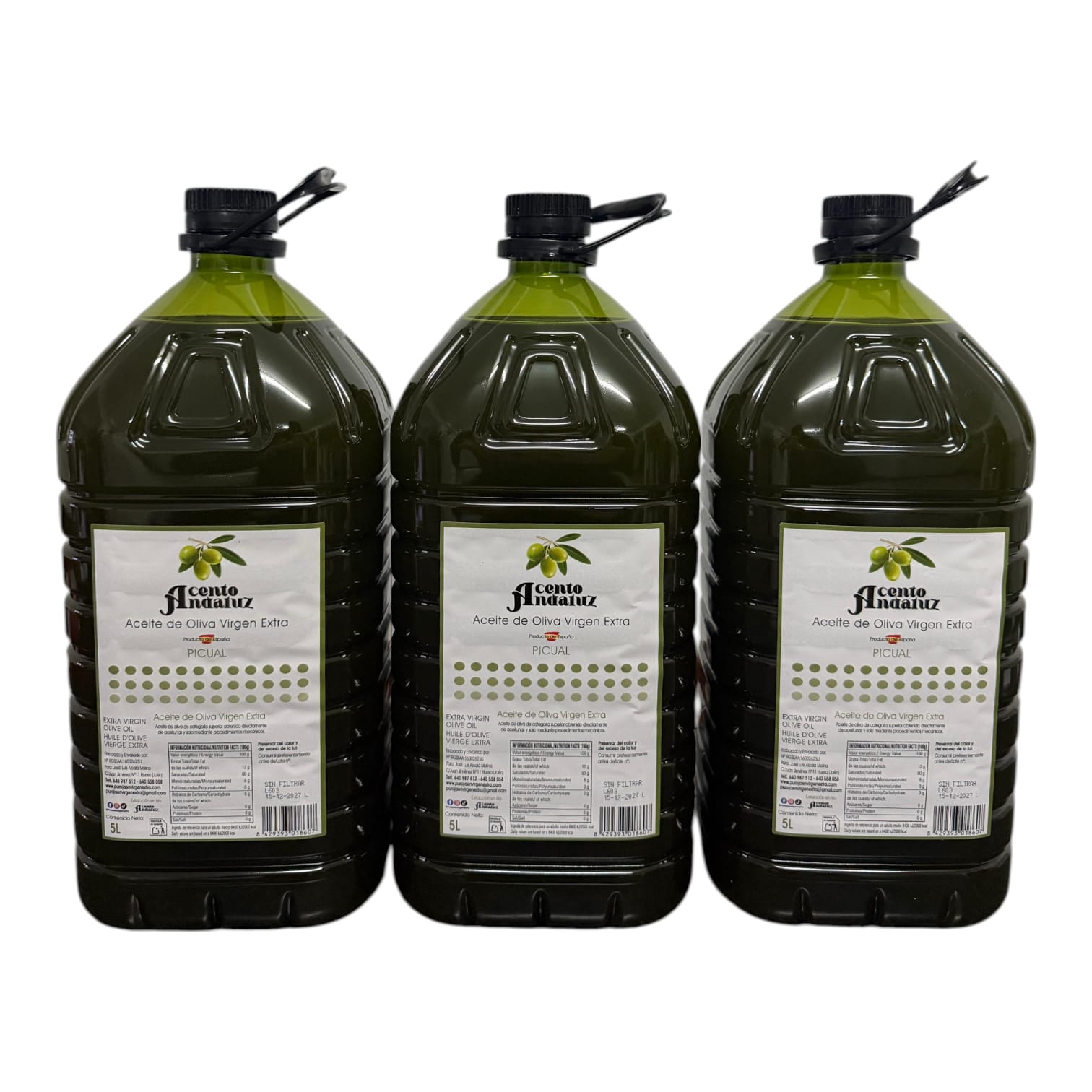 ! NUEVA COSECHA ! 3X5L SIN FILTRAR Picual Virgen Extra 25/26