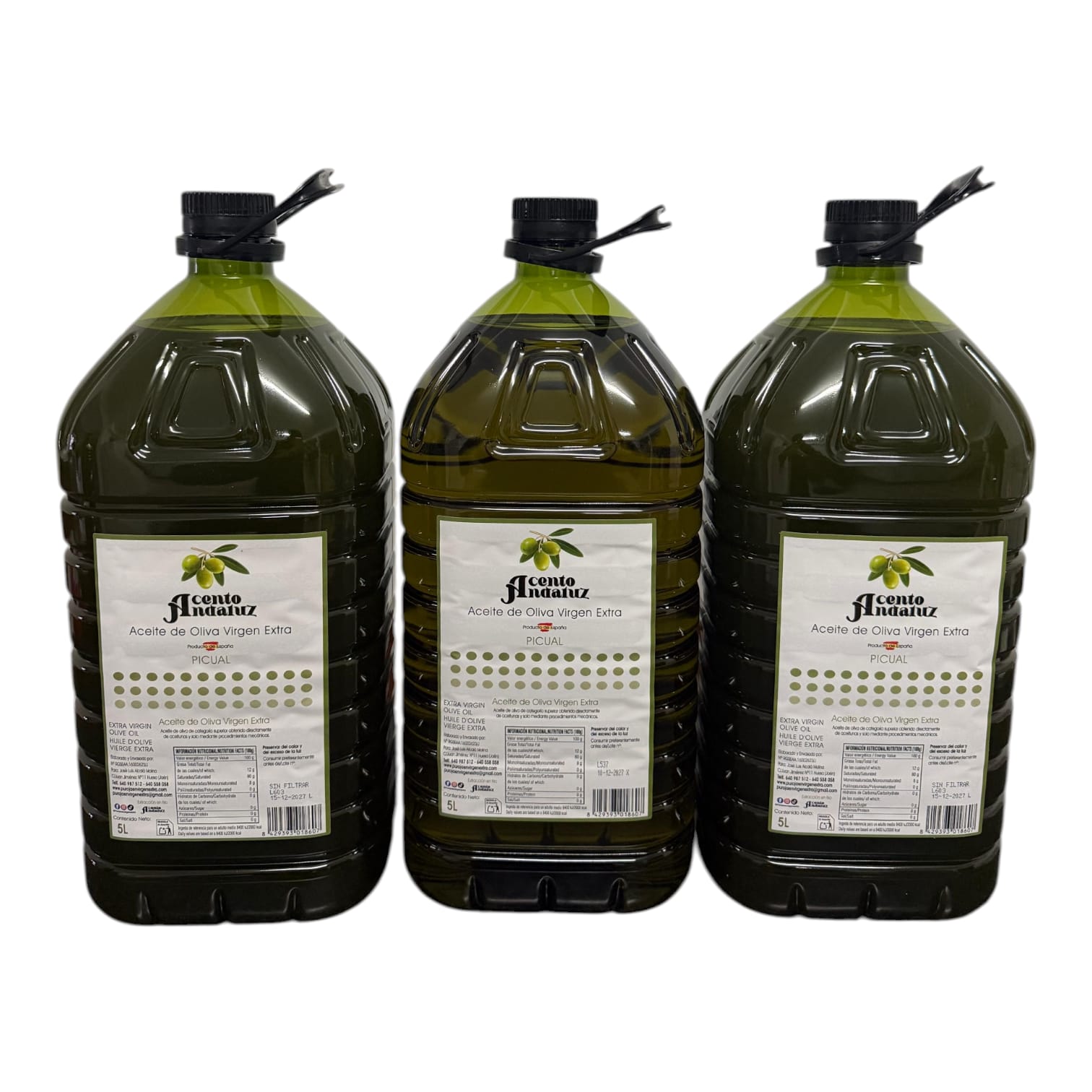 ! NUEVA COSECHA ! 2X5L SIN FILTRAR - 1X5L FILTRADO Picual Virgen Extra 25/26